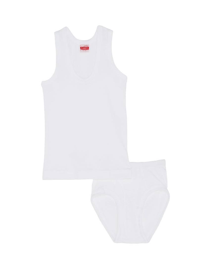 SLUGGER Cotton Vest And Brief Underwear Set White - Image 1