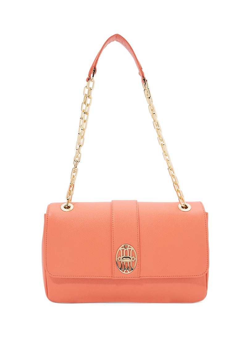 HANAH - Magnet Closure Crossbody Bag Pink Coral - Image 1
