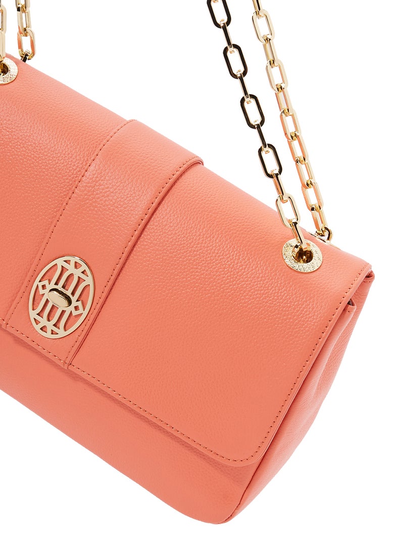HANAH - Magnet Closure Crossbody Bag Pink Coral - Image 1