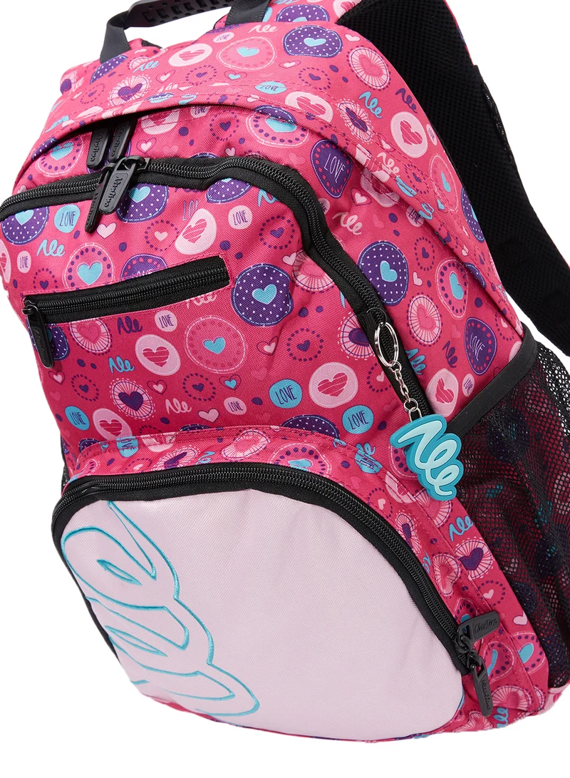 Alentino Genius-A18 Heart Multicolour Backpacks Pink/Purple/Blue