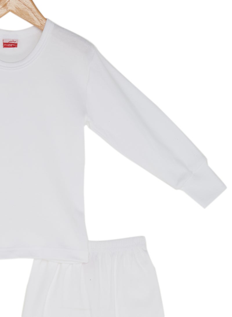 SLUGGER Cotton T-shirt And Pajama Set White  - Image 3