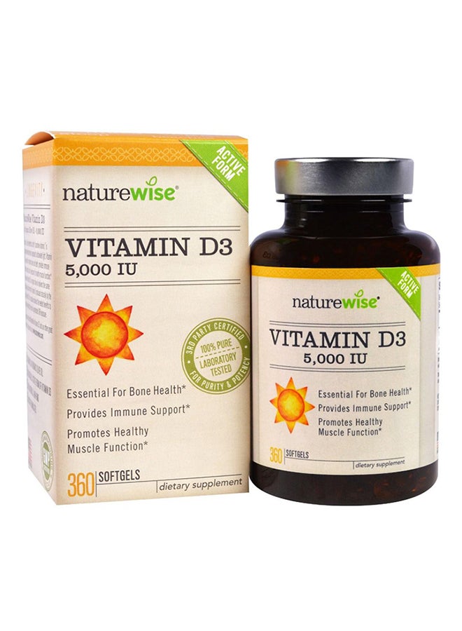 NatureWise Vitamin D3 5000 IU - 360 Capsules