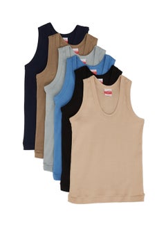 6-Piece Cotton Vest Assorted
