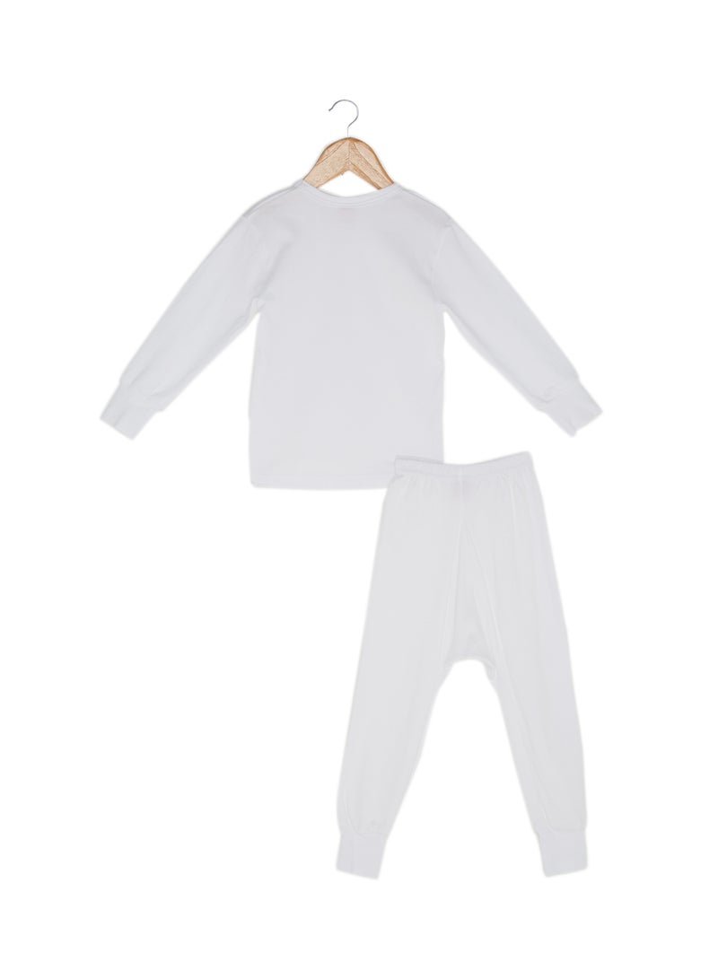 SLUGGER Cotton T-shirt And Pajama Set White  - Image 2