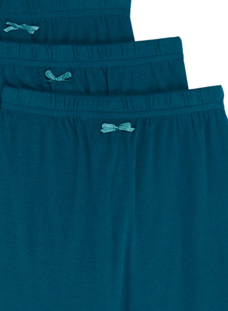 SLUGGER Pack Of 3 Lace Trim Leggings Green  - Image 3