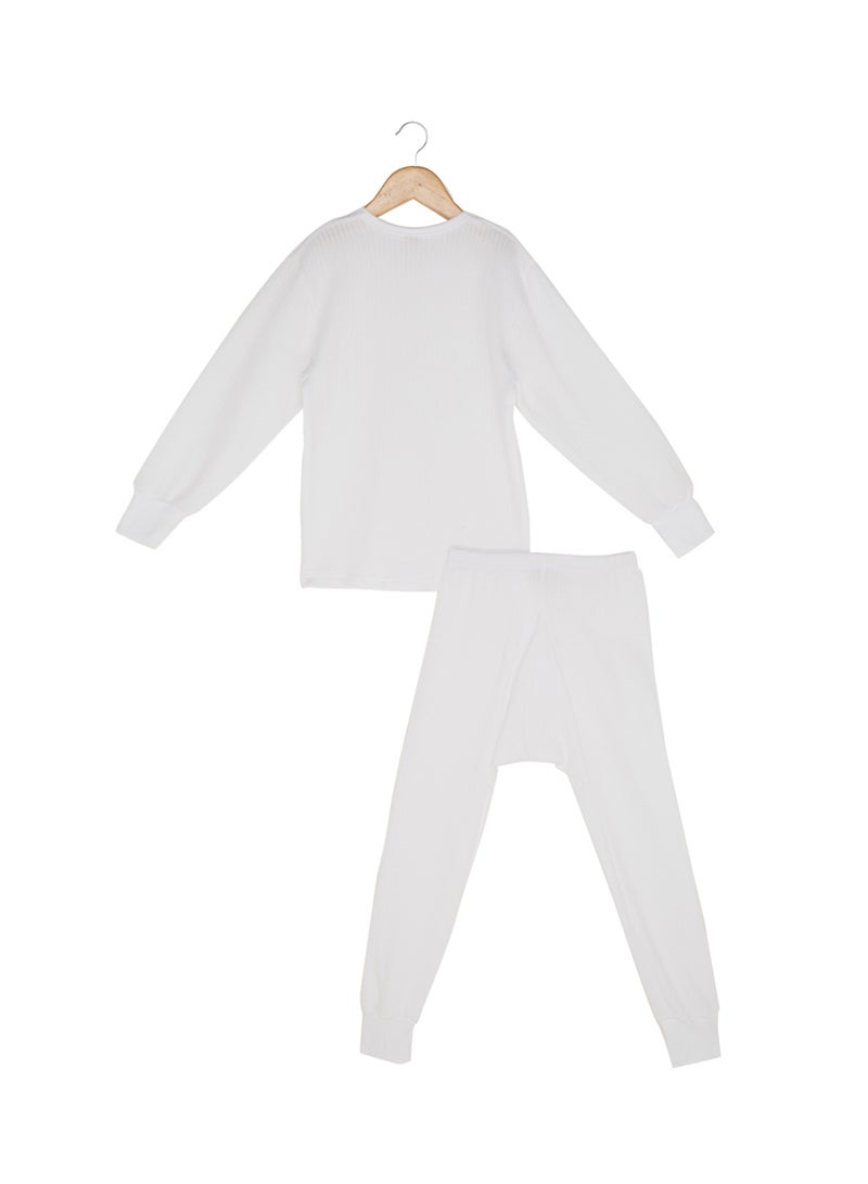 SLUGGER Cotton T-shirt And Pajama Set White - Image 2