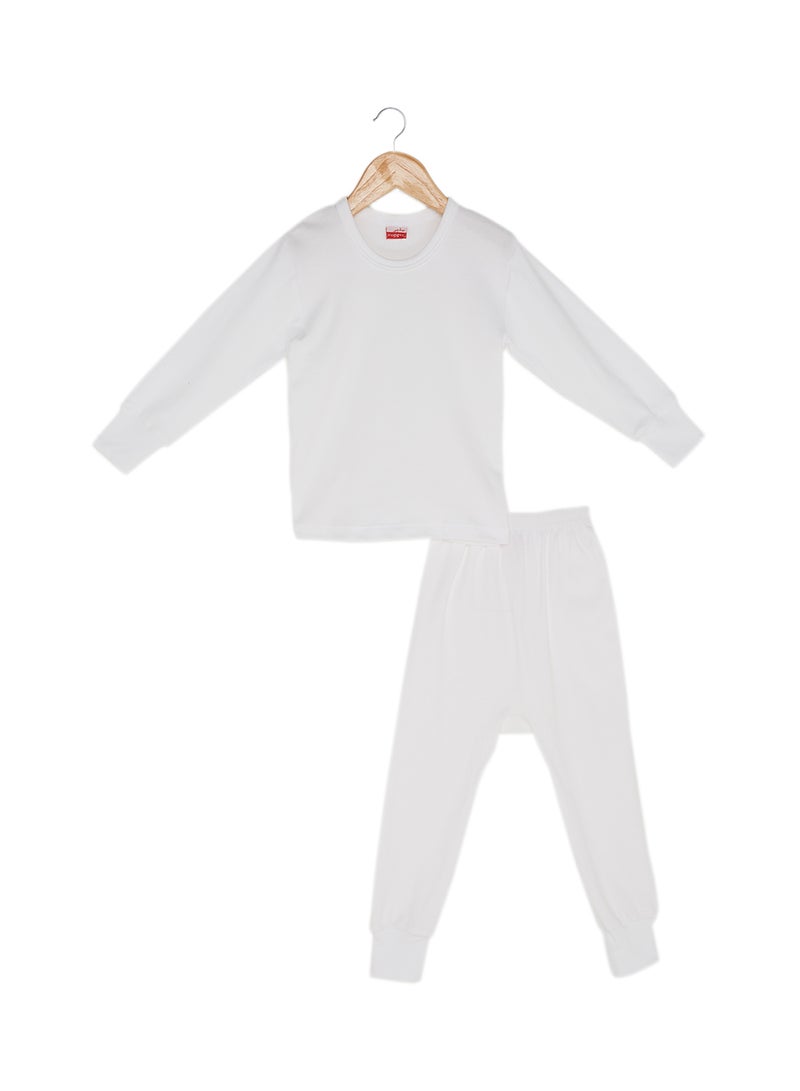 Cotton T-shirt And Pajama Set White - v1544111588/N19160713A_1