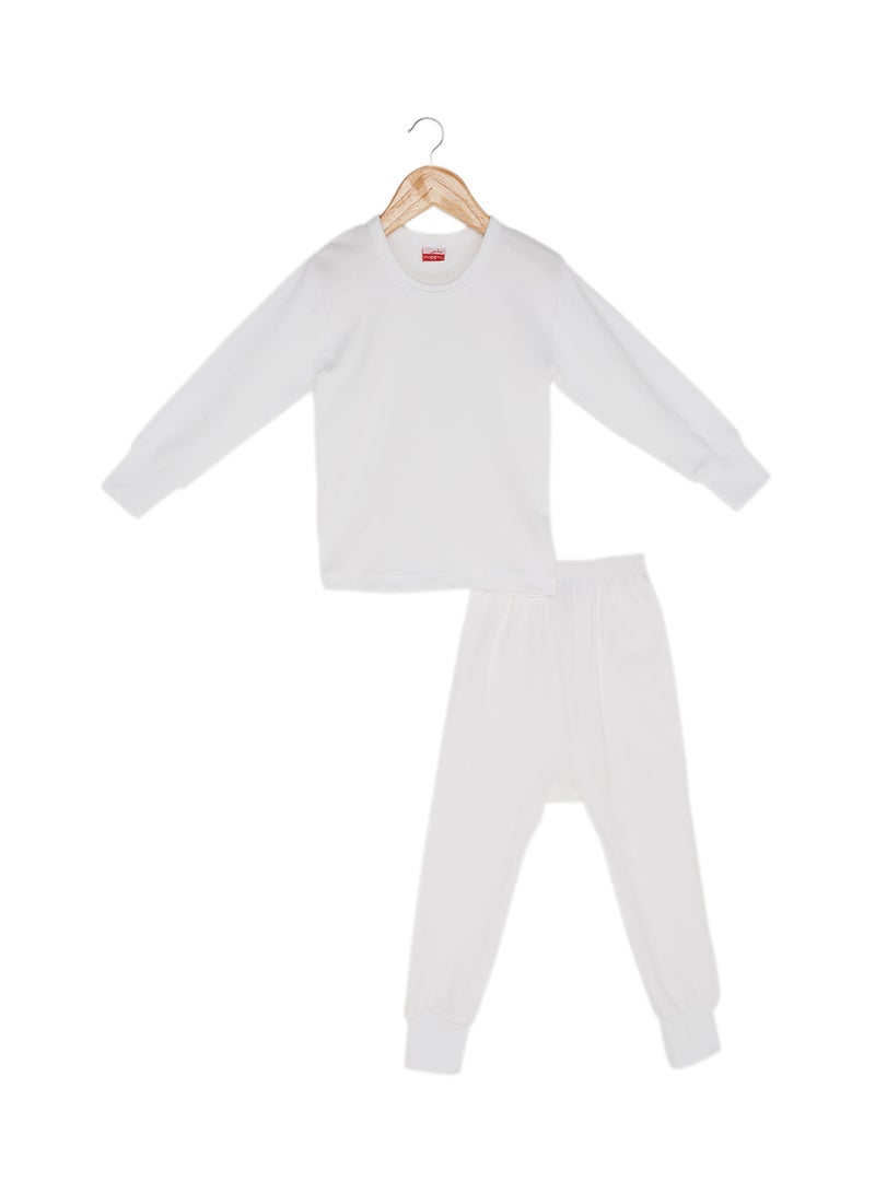 SLUGGER Cotton T-shirt And Pajama Set White - Image 1