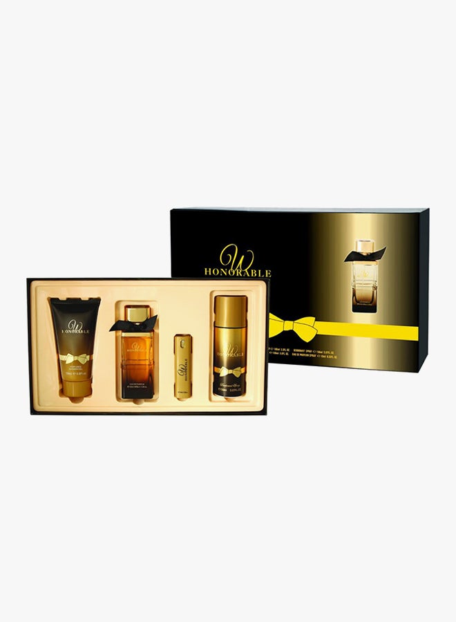 W Honorable Gift Set (EDP 100 ml, EDP Spray 10 ml, Shower Gel 100 ml, Deodorant Spray 150 ml)