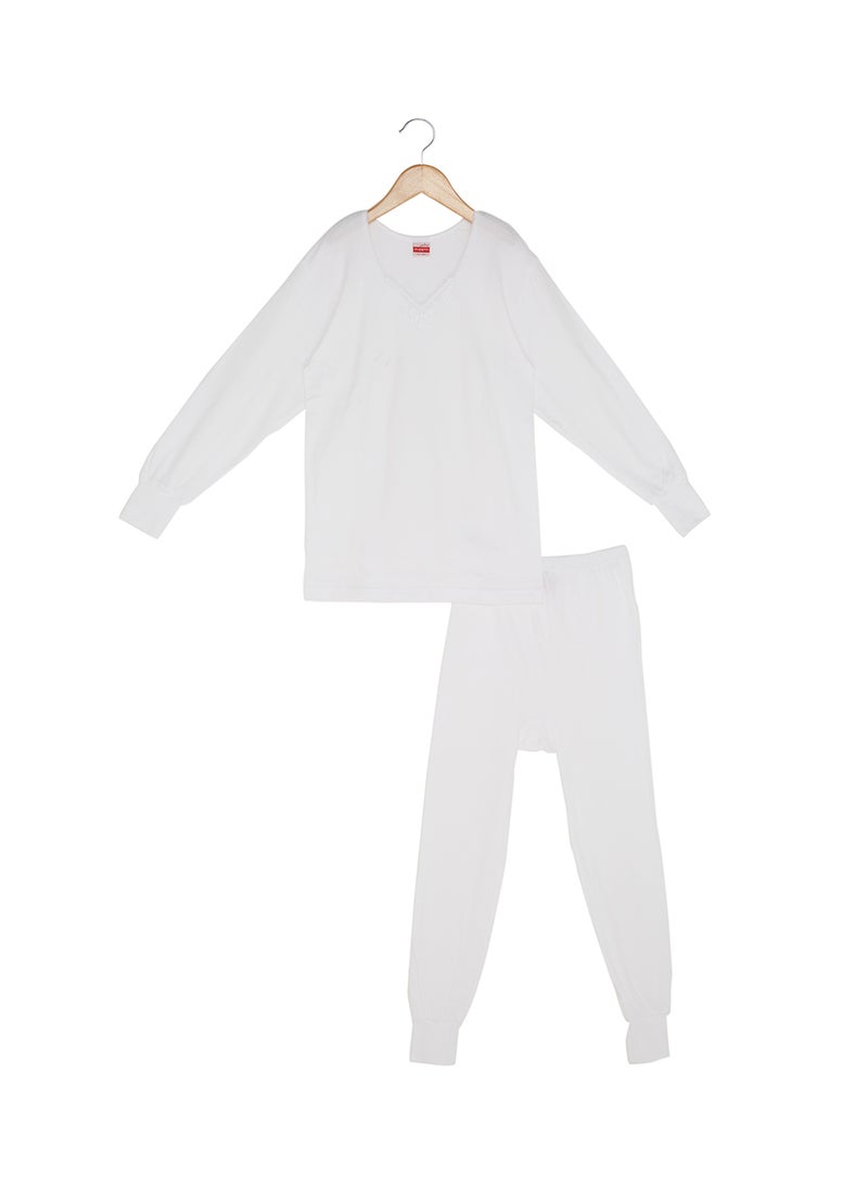 SLUGGER Cotton T-shirt And Pajama Set White - Image 1