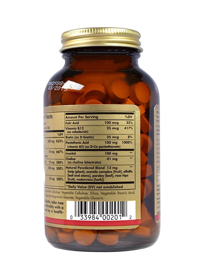 Solgar B-Complex With Vitamin C Stress Formula - 250 Tablets - Image 2