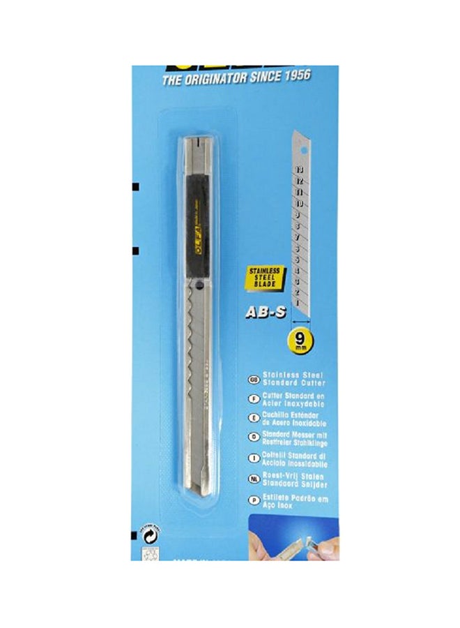 OLFA Stainless Steel Blade Cutter Silver/Black 9mm 