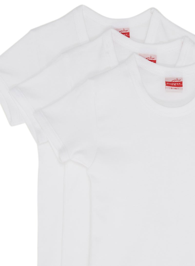 SLUGGER 3-Piece Cotton Round Neck Undershirt White - Image 3