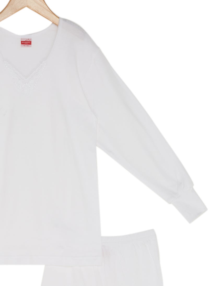 SLUGGER Cotton T-shirt And Pajama Set White - Image 3