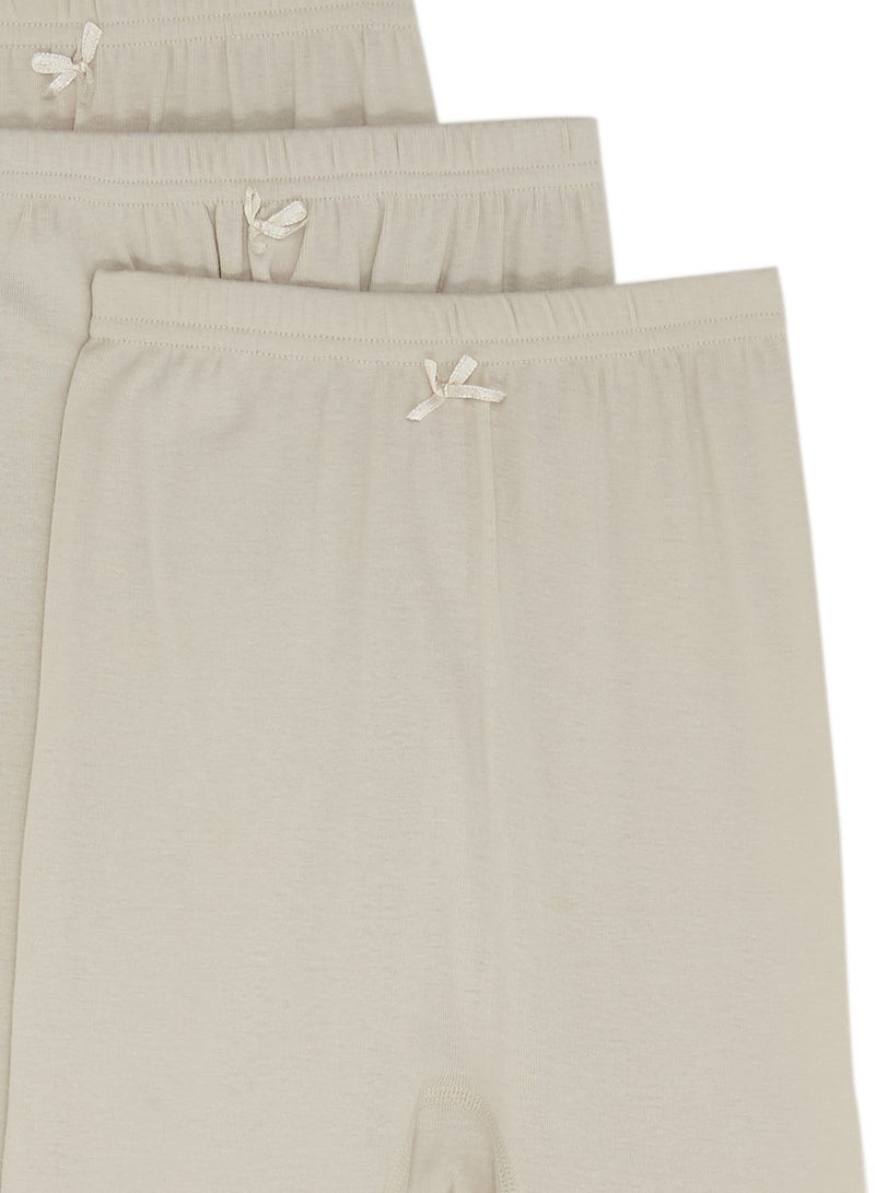 SLUGGER Pack Of 3 Lace Trim Leggings Beige  - Image 3