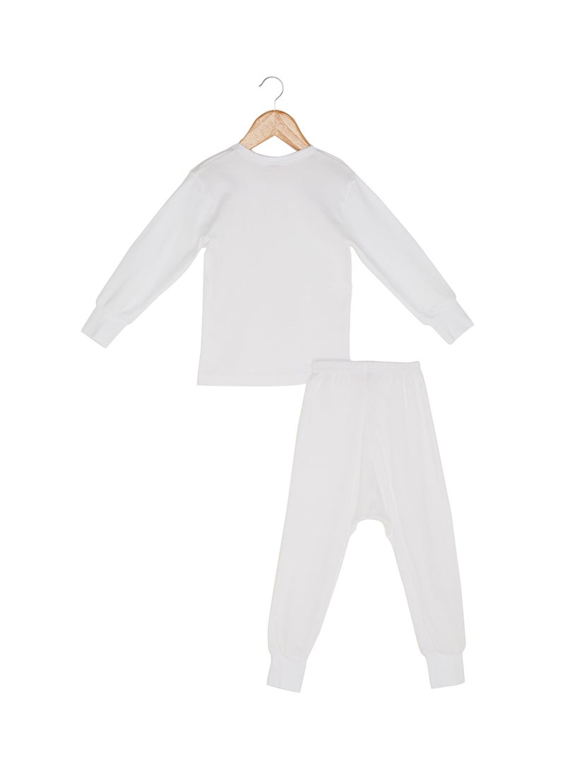 SLUGGER Cotton T-shirt And Pajama Set White - Image 2