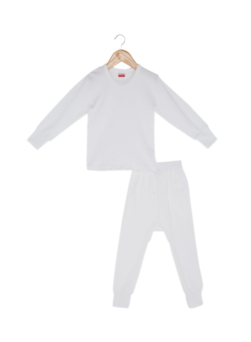 SLUGGER Cotton T-shirt And Pajama Set White  - Image 1