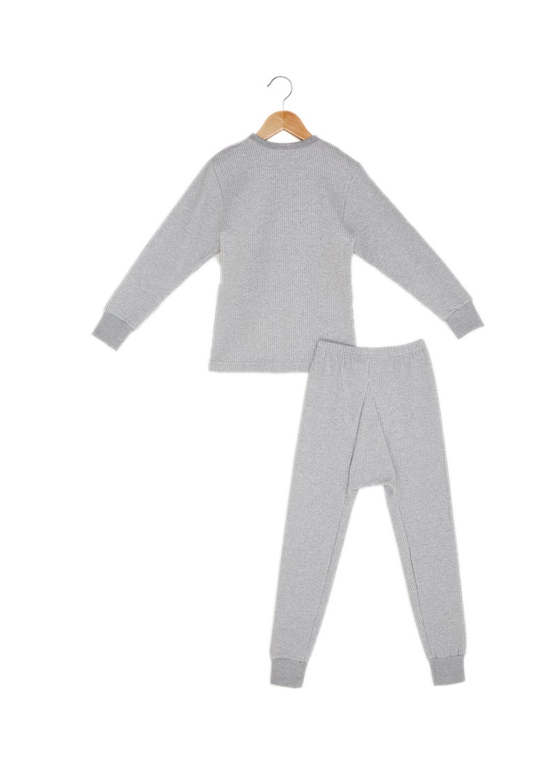 SLUGGER Cotton T-shirt And Pajama Set Grey  - Image 2