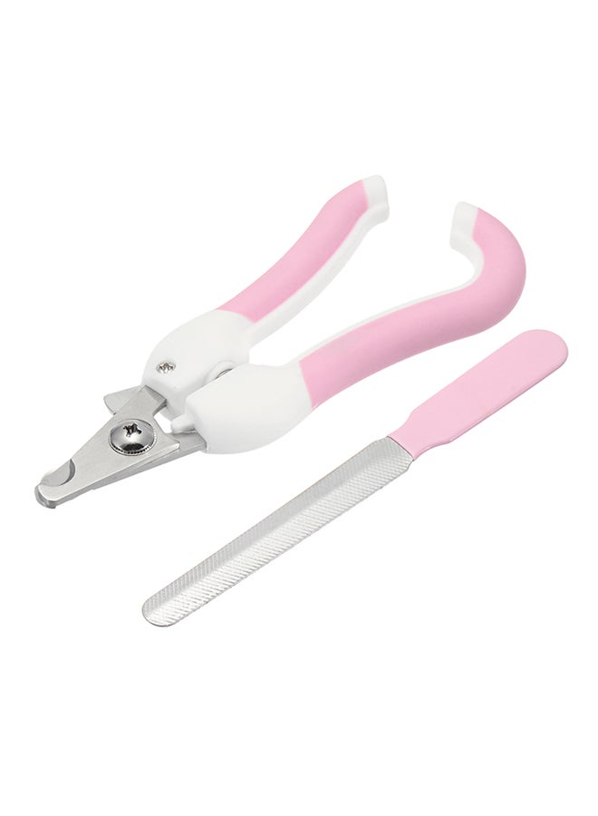 Grooming Nail Clipper And File Set Pink/Silver - Image 1