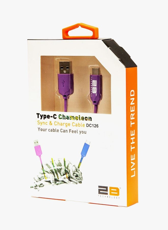 2B USB Type-C Data Sync And Charging Cable Purple - Image 3