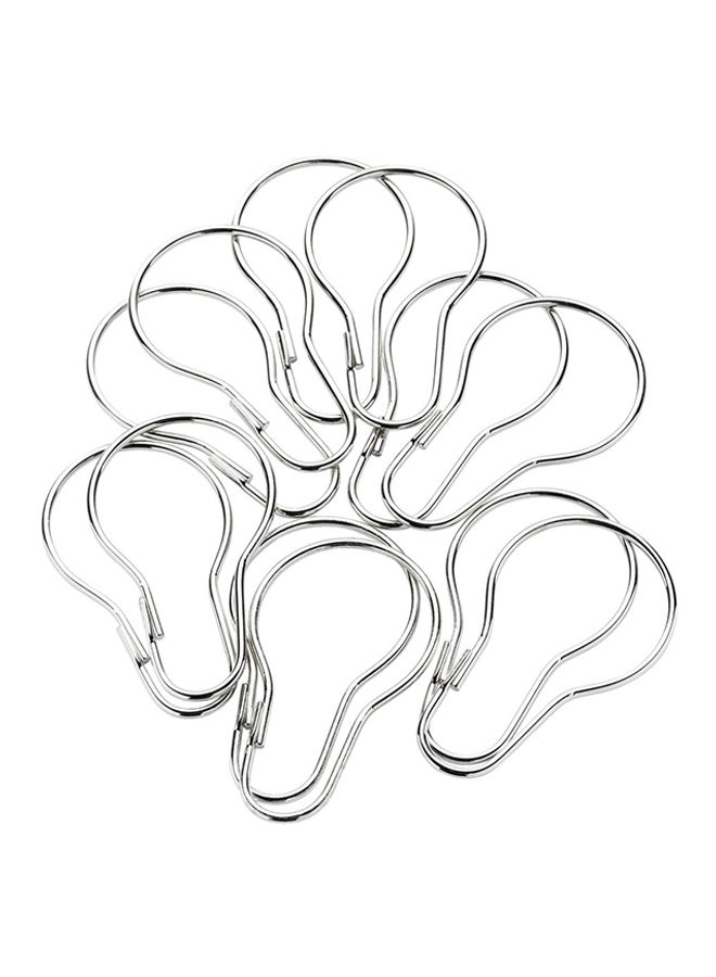 JYSK Pack of 12 Vara Shower Curtain Rings Silver  - Image 1