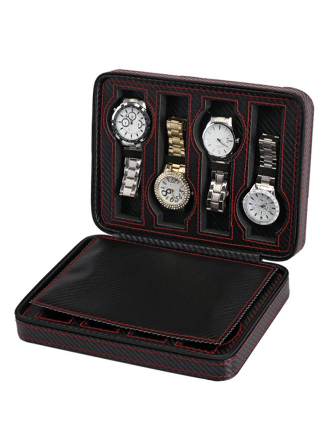 ساندا علبة تخزين الساعات من جلد البولي يوريثان مكوّنة من 8 فتحات طراز QJ1536B8 - Image 3