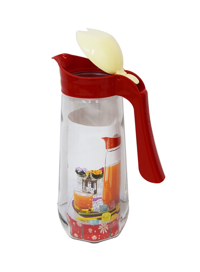 Sarina - Drinking Water Jug Clear/Red 1600ml - Image 1