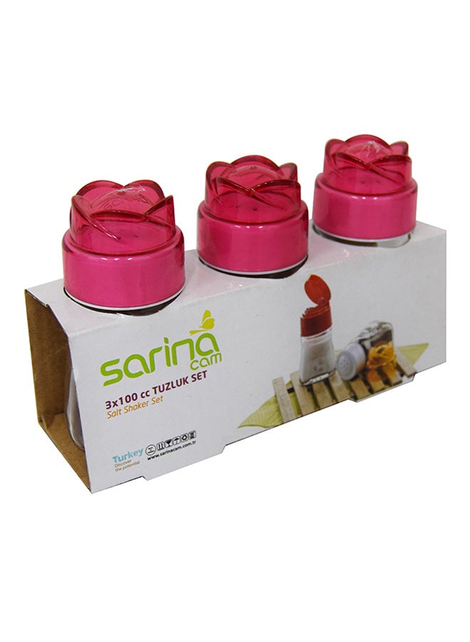 Sarina 3-Piece Salt And Pepper Shakers Set Clear/Pink 3 x 100ml  - Image 2