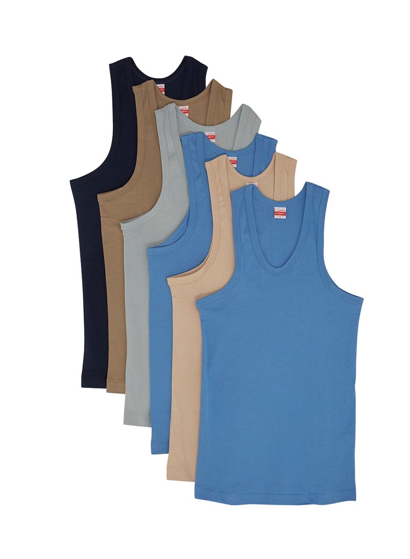 SLUGGER 6-Piece Cotton Vest Multicolour - Image 1