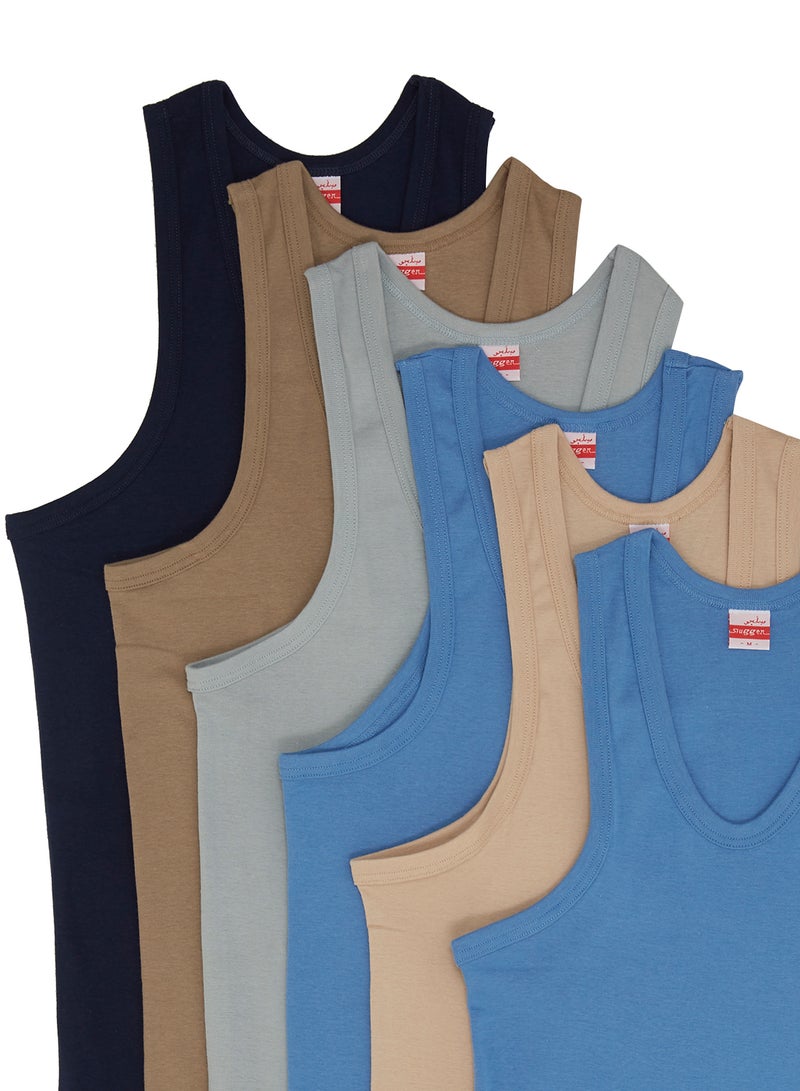 SLUGGER 6-Piece Cotton Vest Multicolour - Image 3