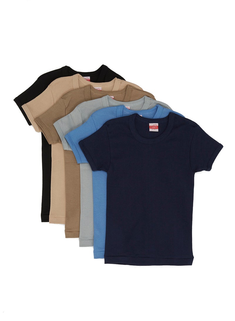 SLUGGER 6-Piece Round Neck Undershirt Assorted - Image 1