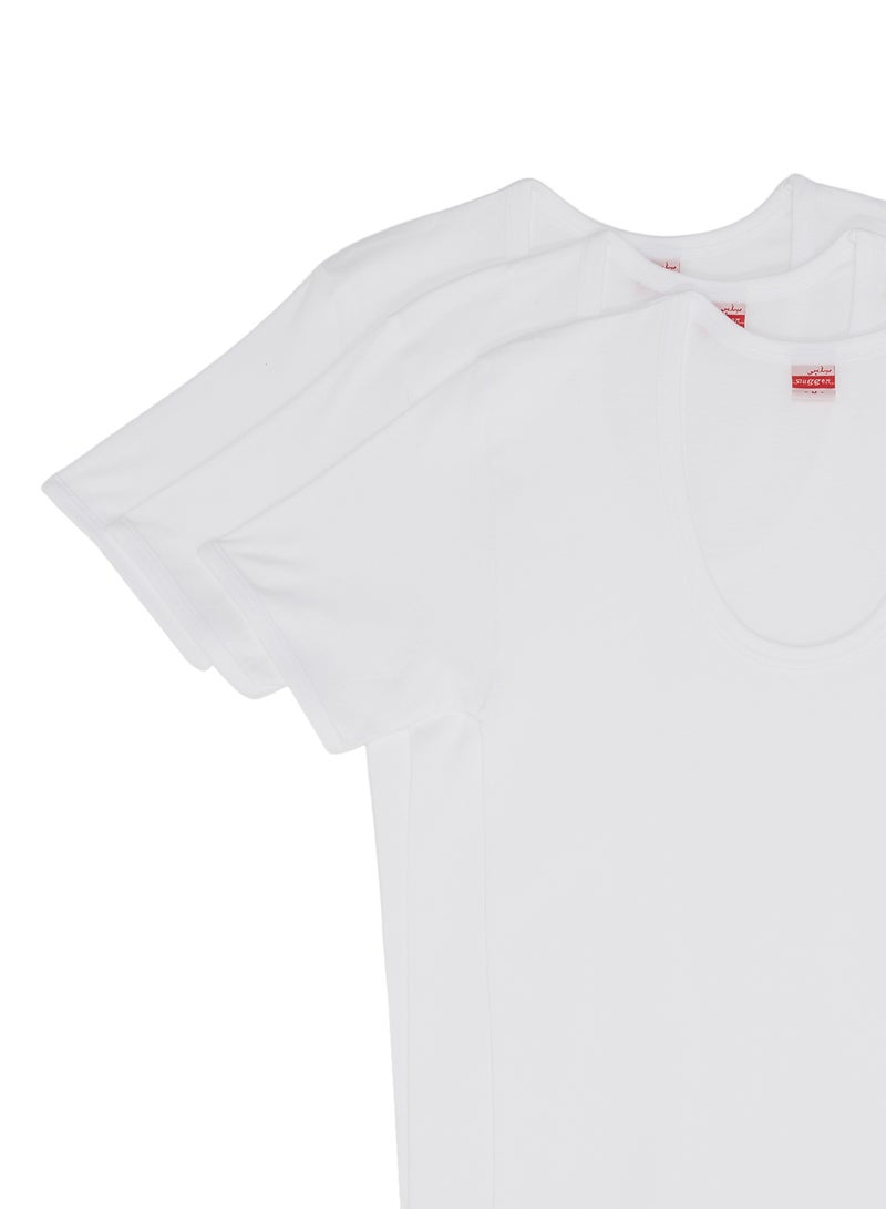 SLUGGER 3-Piece Round Neck Undershirt White  - Image 3