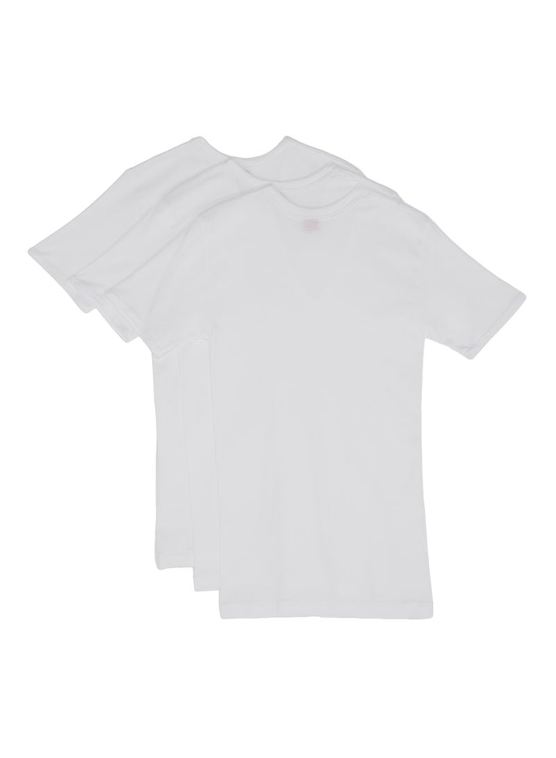 SLUGGER - 3-Piece Cotton V-Neck Undershirt White - Image 1
