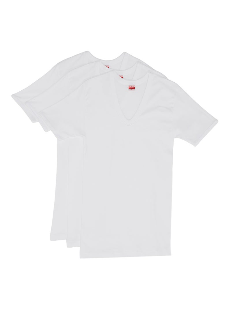 SLUGGER - 3-Piece Cotton V-Neck Undershirt White - Image 1