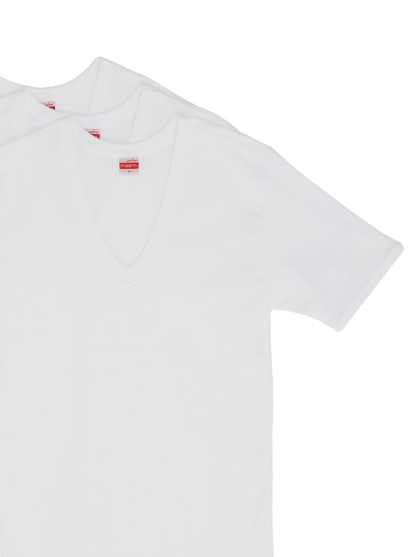 SLUGGER - 3-Piece Cotton V-Neck Undershirt White - Image 1