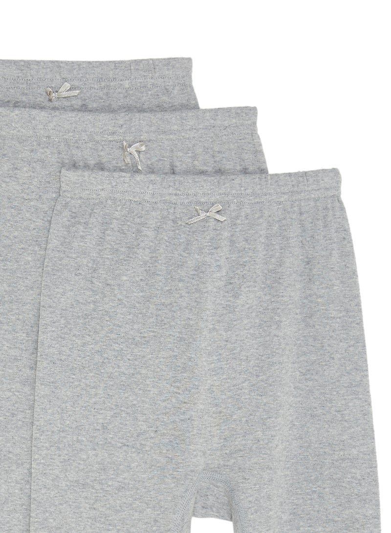 SLUGGER Pack Of 3 Lace Trim Leggings Grey  - Image 3