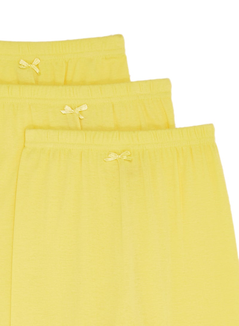 SLUGGER Pack Of 3 Lace Trim Leggings Yellow  - Image 3