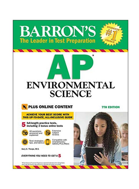 Barron's AP Environmental Science with Online Tests: The Leader In Test Preparation Paperback English by Thorpe - 1-Sep