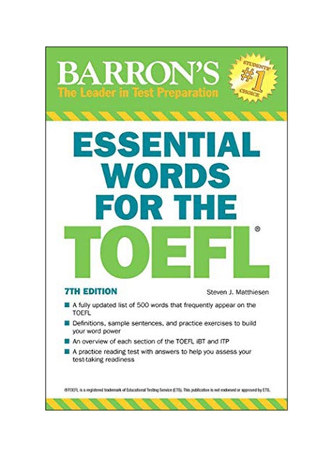 Essential Words For The TOEFL Paperback English by Steven J. Matthiesen - 26-Apr-17