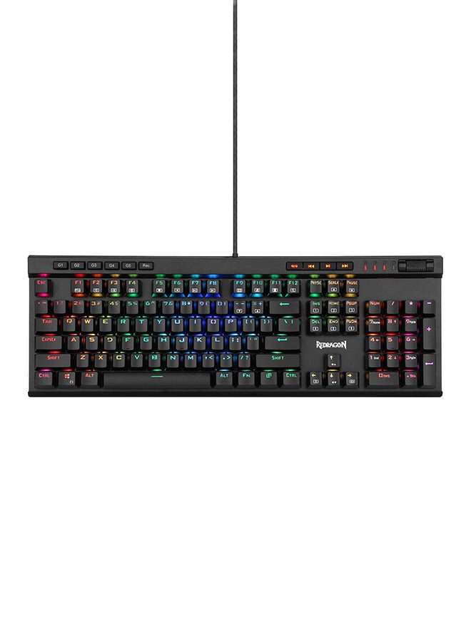 REDRAGON - Redragon K580 VATA US layout RGB LED Backlit Mechanical Gaming Keyboard, Blue Switches, 104 Keys Anti-ghosting Macro Keys & Dedicated Media Controls, Onboard Macro Recording - Image 1