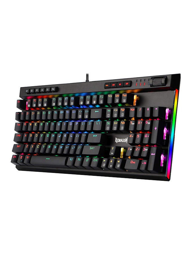 REDRAGON - Redragon K580 VATA US layout RGB LED Backlit Mechanical Gaming Keyboard, Blue Switches, 104 Keys Anti-ghosting Macro Keys & Dedicated Media Controls, Onboard Macro Recording - Image 1