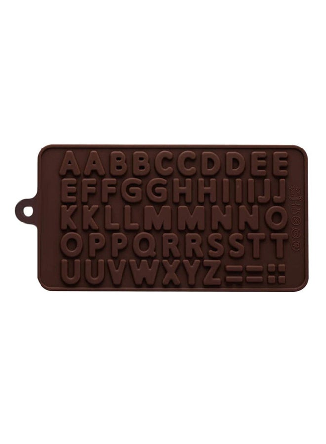 POLLEN LIFE Alphabet Silicone Fondant Chocolate Mould Brown 21.3 x 11.5 x 0.5centimeter 