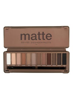 BYS Matte 12-Colour Eyeshadow Palette With Mirror White/Black/Brown  - Image 1