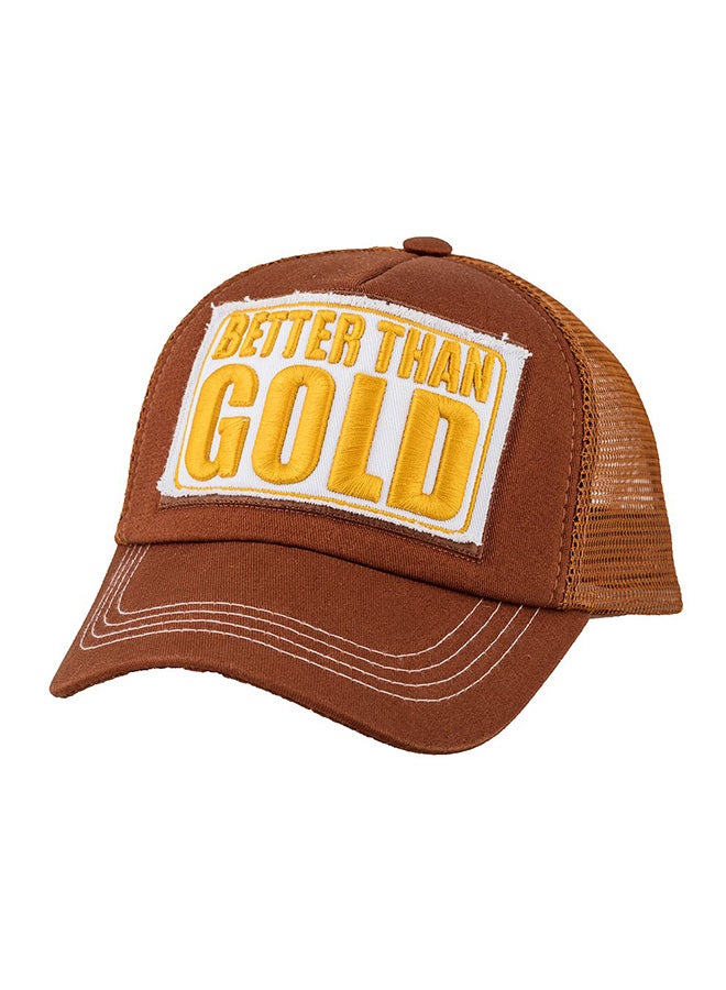 كالينته قبعة مطبوع عليها عبارة Better Than Gold بني  - Image 1