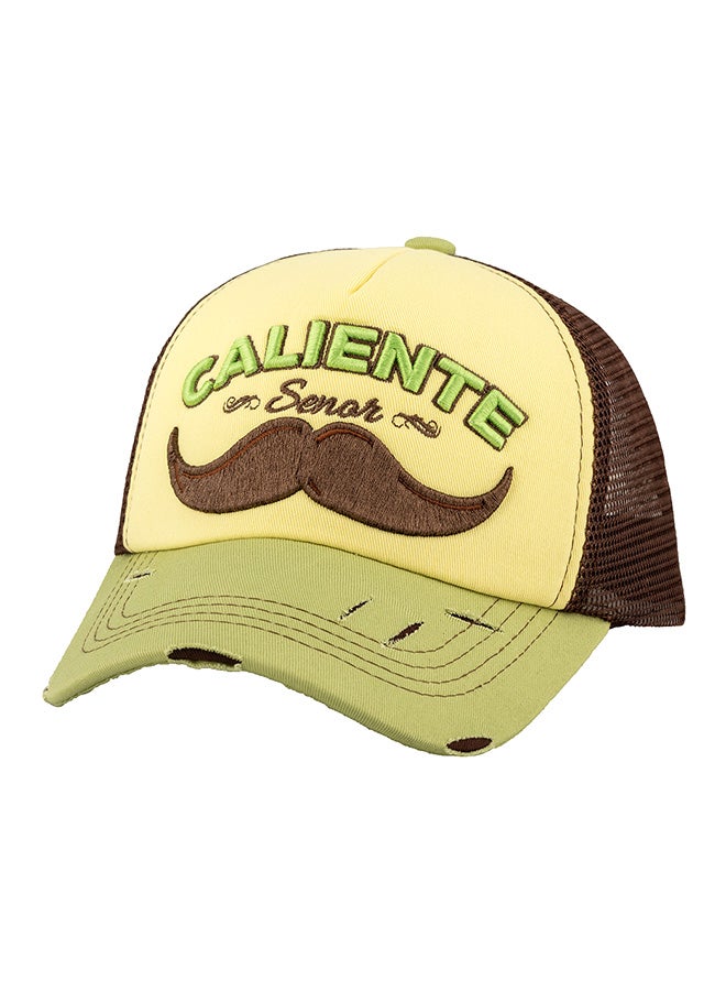 Caliente Senor Moustache Cap Green/Yellow/Brown  - Image 1