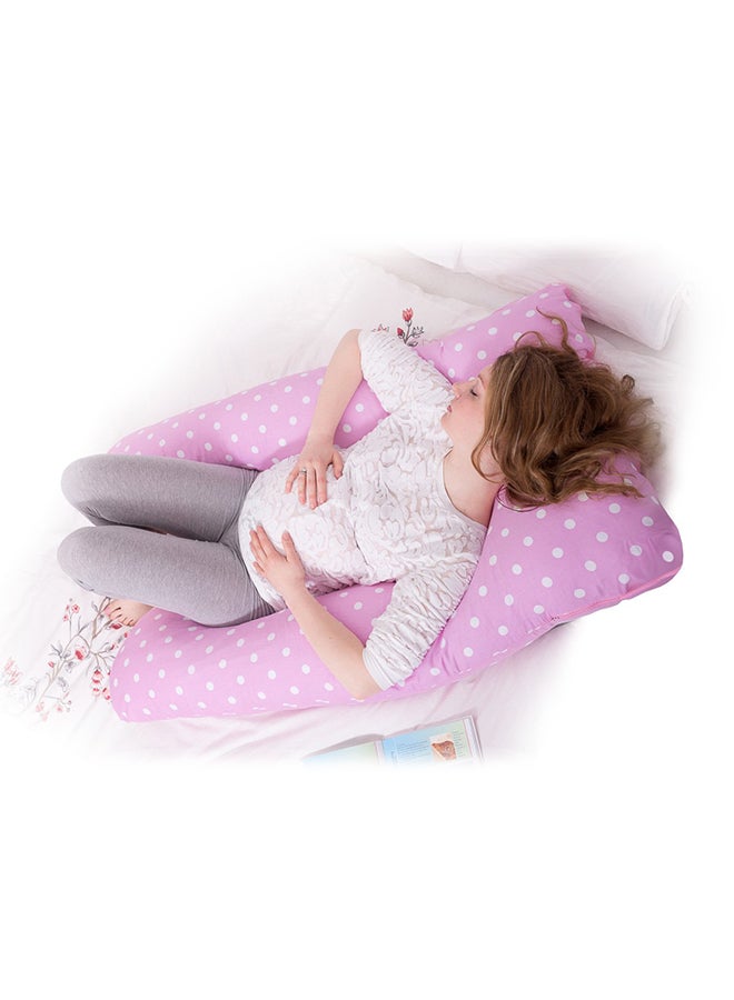 Beauenty U-Shaped Comfortable Maternity Pillow Cotton Purple/White 140 x 80cm - Image 2