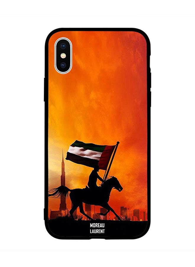 Skin Case Cover -for Apple iPhone X Running on Horse with UAE Flag Running On Horse With UAE Flag - v1544596852/N19853253A_1