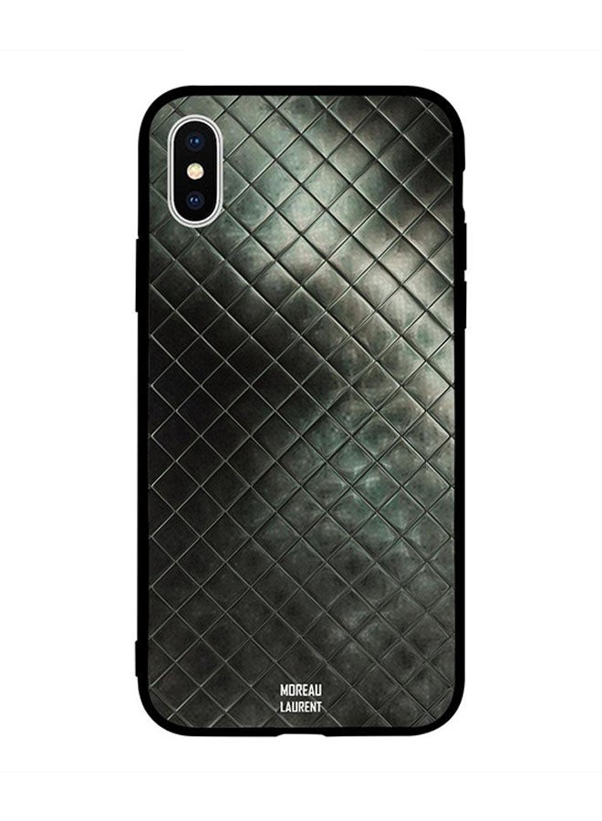 Moreau Laurent Skin Case Cover -for Apple iPhone X Black & Greenish Lighten Pattern Black & Greenish Lighten Pattern