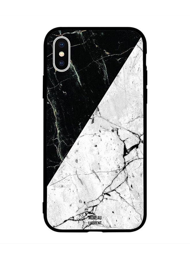 Moreau Laurent Skin Case Cover -for Apple iPhone X White And Black Triangal Marble Pattern White And Black Triangal Marble Pattern 