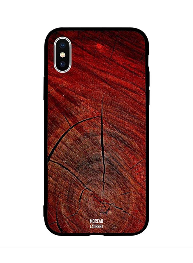 Moreau Laurent - Skin Case Cover -for Apple iPhone X Cracks in Red Wooden Pattern Cracks in Red Wooden Pattern - Image 1